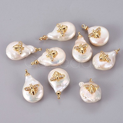 Natural Cultured Freshwater Pearl Pendants LS-PEAR-F008-37G-1