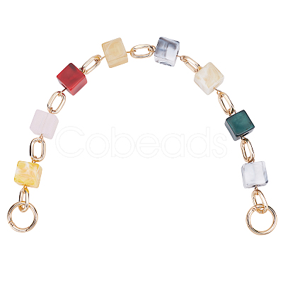 Random Color Square Acrylic Curb Chain Bag Strap FIND-WH0092-28A-1