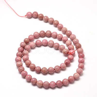 Natural Rhodonite Round Bead Strands G-P072-38-4mm-1