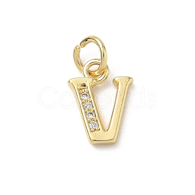 Brass Micro Pave Cubic Zirconia Charms KK-I382-03G-V-1