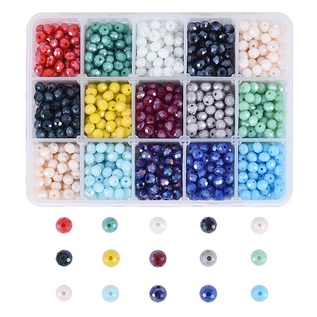 1500Pcs 15 Colors Electroplate Glass Beads Strands EGLA-SZ0001-10-1