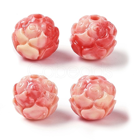 Synthetic Shell Dyed Carved Beads SHEL-H005-26-1