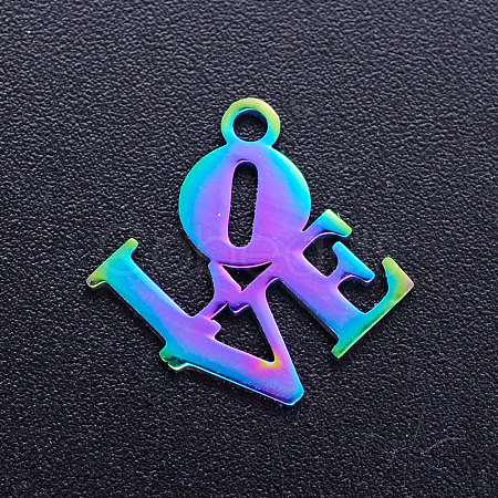 Valentine's Day Ion Plating(IP) 201 Stainless Steel Charms STAS-Q201-JN170-1