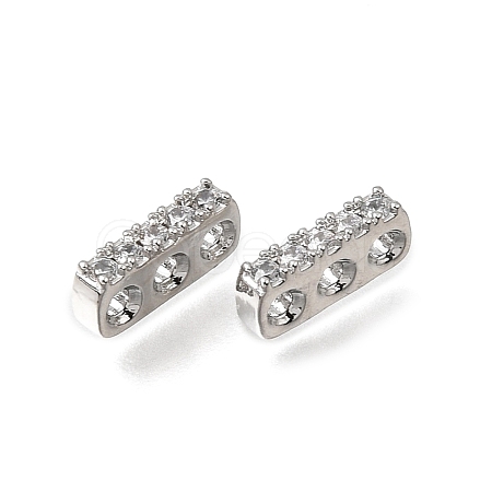 Brass Micro Pave Clear Cubic Zirconia Multi-Strands Links KK-N290-19P-1