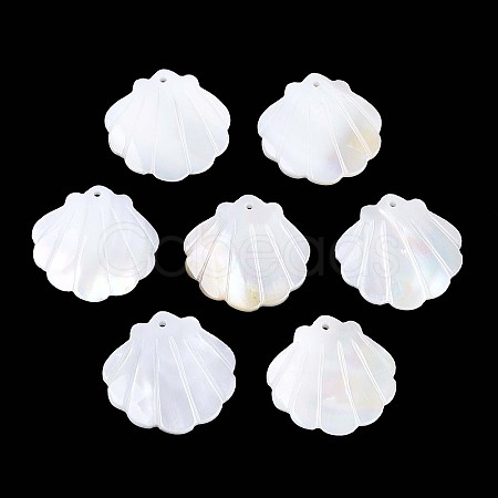 Natural Shell Carved Pendants SSHEL-T017-33-1