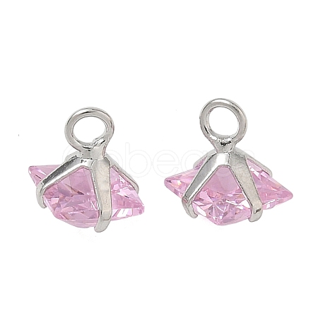 Brass Pave Cubic Zirconia Charms CU-CBABEB3-05P-03-1