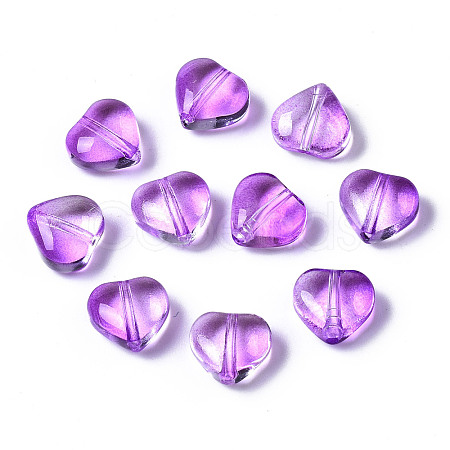 Transparent Spray Painted Glass Beads GGLA-S054-012A-01-1