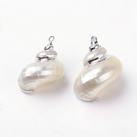 Electroplate Spiral Shell Pendants X-BSHE-L036-02-1