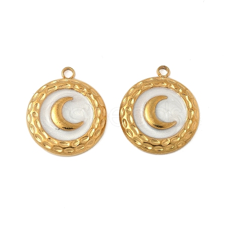 304 Stainless Steel Enamel Pendants STAS-V015-49G-1