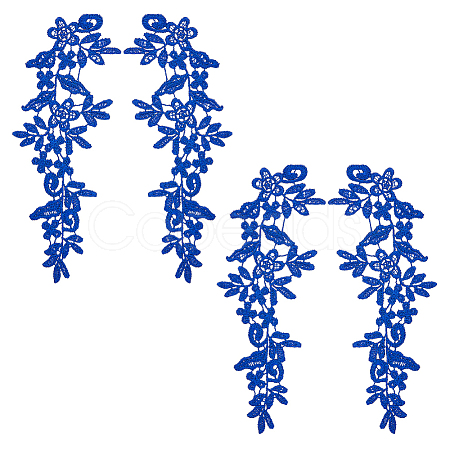 Flower Polyester Embroidery Lace Ornament Accessories PATC-WH0005-53B-1