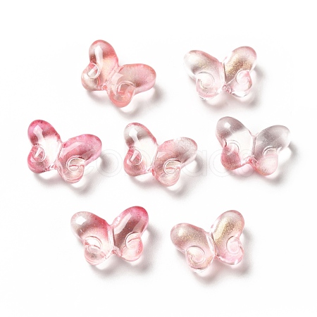 Transparent Baking Paint Glass Beads GLAA-F115-01D-1