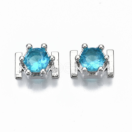 Brass Micro Pave Cubic Zirconia Cabochons X-KK-S061-48P-G-NR-1