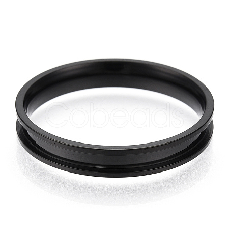 201 Stainless Steel Grooved Finger Ring Settings RJEW-TAC0017-4mm-06B-1