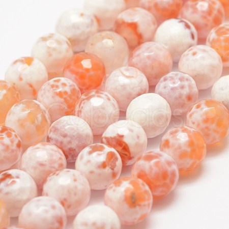 Faceted Natural Fire Crackle Agate Beads Strands X-G-F447-8mm-B03-1