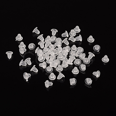 Clear Soft Plastic Earring Back Stopper Ear Nuts X-E374Y-1-1
