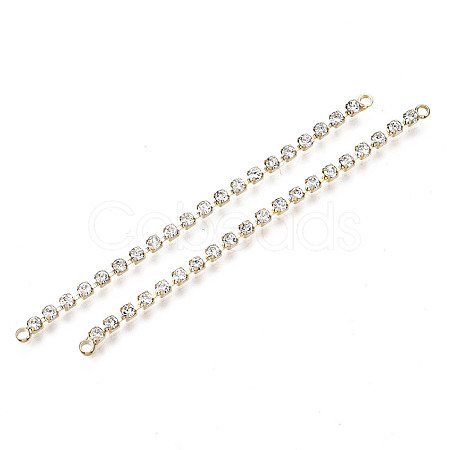 Brass Micro Cubic Zirconia Chain Links Connectors X-KK-N231-134-NF-1