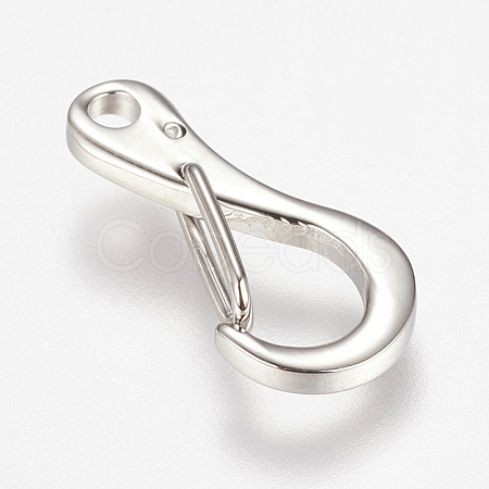 Tarnish Resistant 304 Stainless Steel Push Gate Snap Keychain Clasp Findings STAS-K149-15P-1