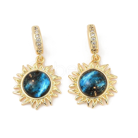 Starry Sky Style Brass Micro Pave Clear Cubic Zirconia Pendants X-KK-R213-08G-02-1