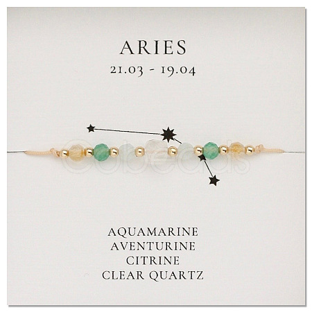 Natural stone constellation bracelet with 12 zodiac signs X-NR2952-1-1