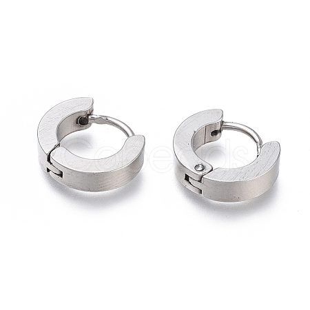 304 Stainless Steel Huggie Hoop Earrings EJEW-O087-09E-P-1