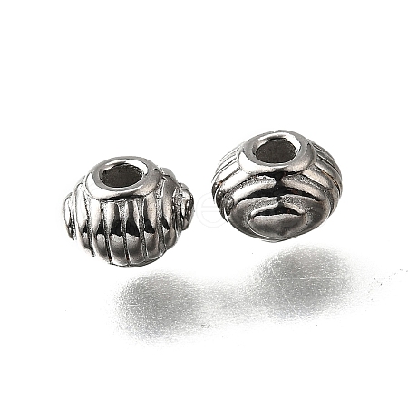 304 Stainless Steel Corrugated Beads STAS-V009-12E-P-1
