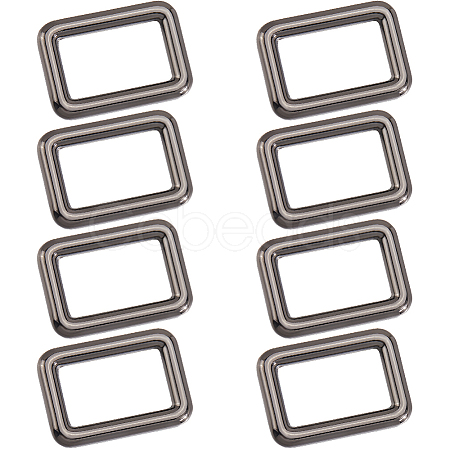 8Pcs Zinc Alloy Rectangle Buckle Ring PURS-SP0001-05B-1