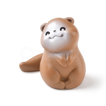 Resin Otter Figurines Ornament DJEW-E015-02F-1