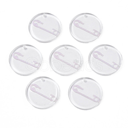 Transparent Resin Pendants RESI-N030-005A-1