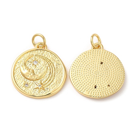 Brass Micro Pave Cubic Zirconia Pendants KK-M246-28G-1