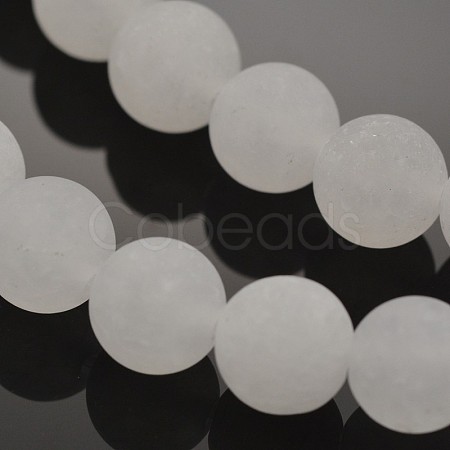 Natural White Jade Round Beads Strands G-G735-08F-6mm-1