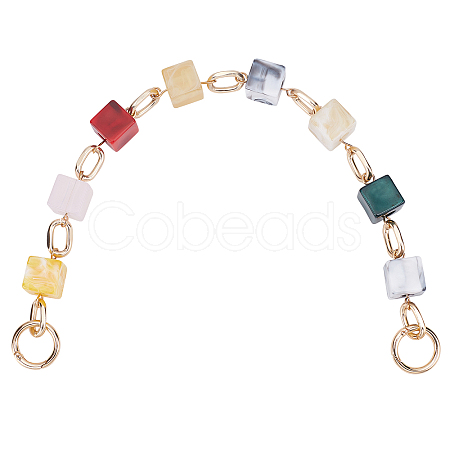 Random Color Square Acrylic Curb Chain Bag Strap FIND-WH0092-28A-1