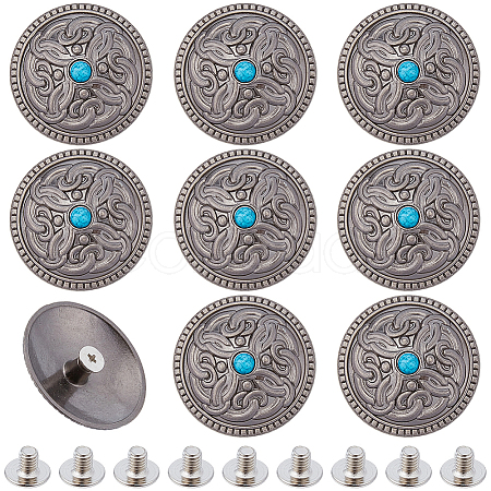 10Pcs Antique Silver Alloy Decorative Rivets BUTT-GF0004-22C-1
