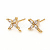 Brass Stud Earring Findings X-ZIRC-L096-14G-1