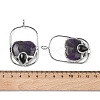 Natural Amethyst & Obsidian Big Pendants G-Z142-01P-A02-3