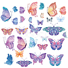 16 Sheets 8 Styles Waterproof PVC Wall Stickers DIY-WH0345-016-1