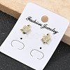 Brass Micro Pave Clear Cubic Zirconia Stud Earrings EJEW-M076-03G-5