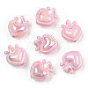UV Plating Opaque Rainbow Iridescent Acrylic Beads OACR-T027-01-B05-1