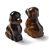 Natural Tiger Eye Carved Healing Dog Figurines DJEW-F025-01A-1