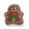 Gingerbread Man Cotton & Non-Woven & Velvet Fabric Brooch JEWB-A003-11-1