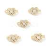 Rack Plating Brass Pave Cubic Zirconia Slide Charms KK-G464-04LG-4