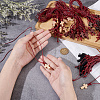 60Pcs 5 Colors Wood Cross Pendant Waxed Polyester Cord Necklaces NJEW-NB00011-3