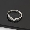 Constellations Rhodium Plated 925 Sterling Silver Micro Pave Clear Cubic Zirconia Adjustable Rings for Women RJEW-P130-01P-D-2