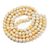 Ombre Effect Dyed Crackle Glass Round Beads Strands GLAA-T031-01F-3