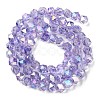 Transparent Electroplate Glass Beads Strands EGLA-F160-01B-2