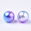 Rainbow ABS Plastic Imitation Pearl Beads OACR-Q174-6mm-06-2