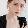 2 Sets 2 Styles Clear Cubic Zirconia Stud Earrings & Butterfly Pendant Necklaces Set SJEW-HY0001-01-4