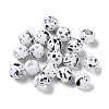 Printed Opaque Acrylic Round Beads LS-ACRP-P001-01B-01-1
