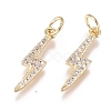 Brass Micro Pave Cubic Zirconia Pendants ZIRC-G168-15G-1