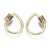 Brass Micro Pave Cubic Zirconia Screw Carabiner Lock Charms KK-R136-069C-NF-2