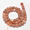 Natural Sunstone Round Bead Strands G-F266-11-8mm-2